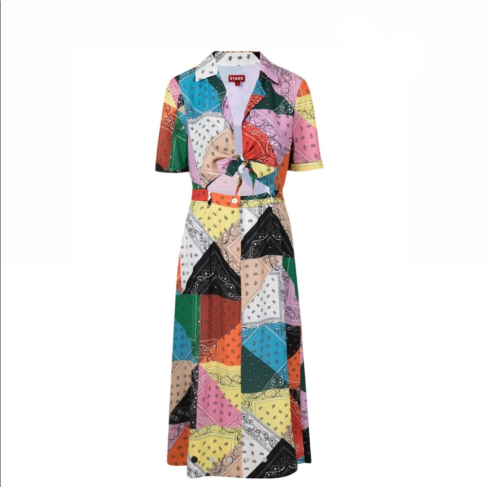STAUD Bandana Midi Dress